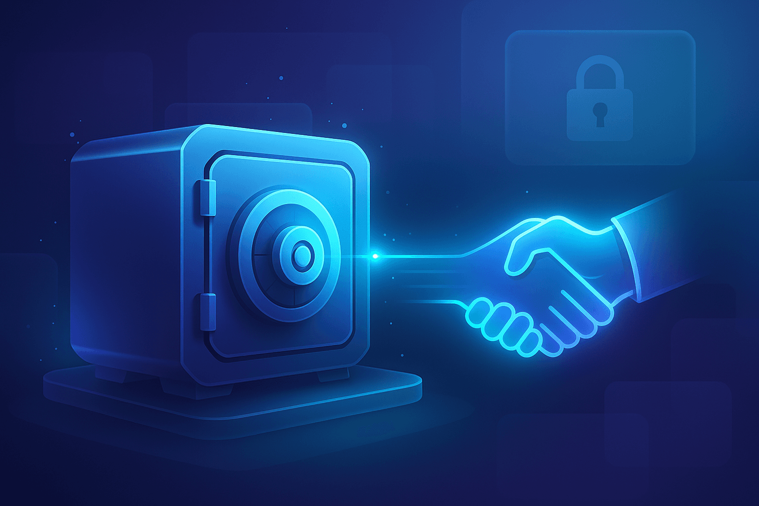 Freelancer and client shaking hands after a secure escrow deal